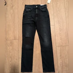 🆕 7 For All Mankind NWT 27 Easy Slim Ripped Knee JEANS Dark Faded Wash NEW NWT