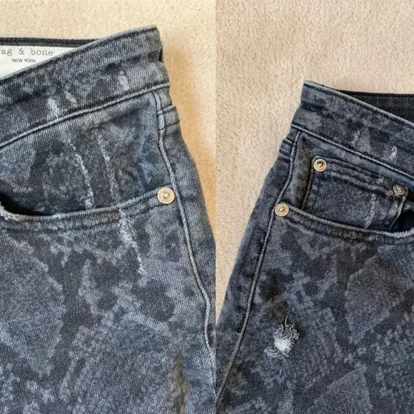 * 🔥HPx2🔥* Rag &amp; Bone Skinny Jeans, Gray, Snake Print, 26