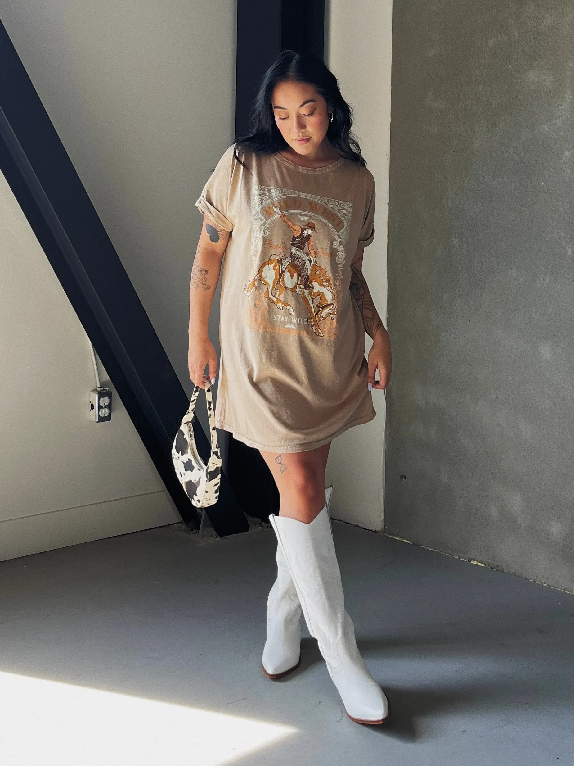27 Wild West Cowboy Rodeo T-Shirt Dress