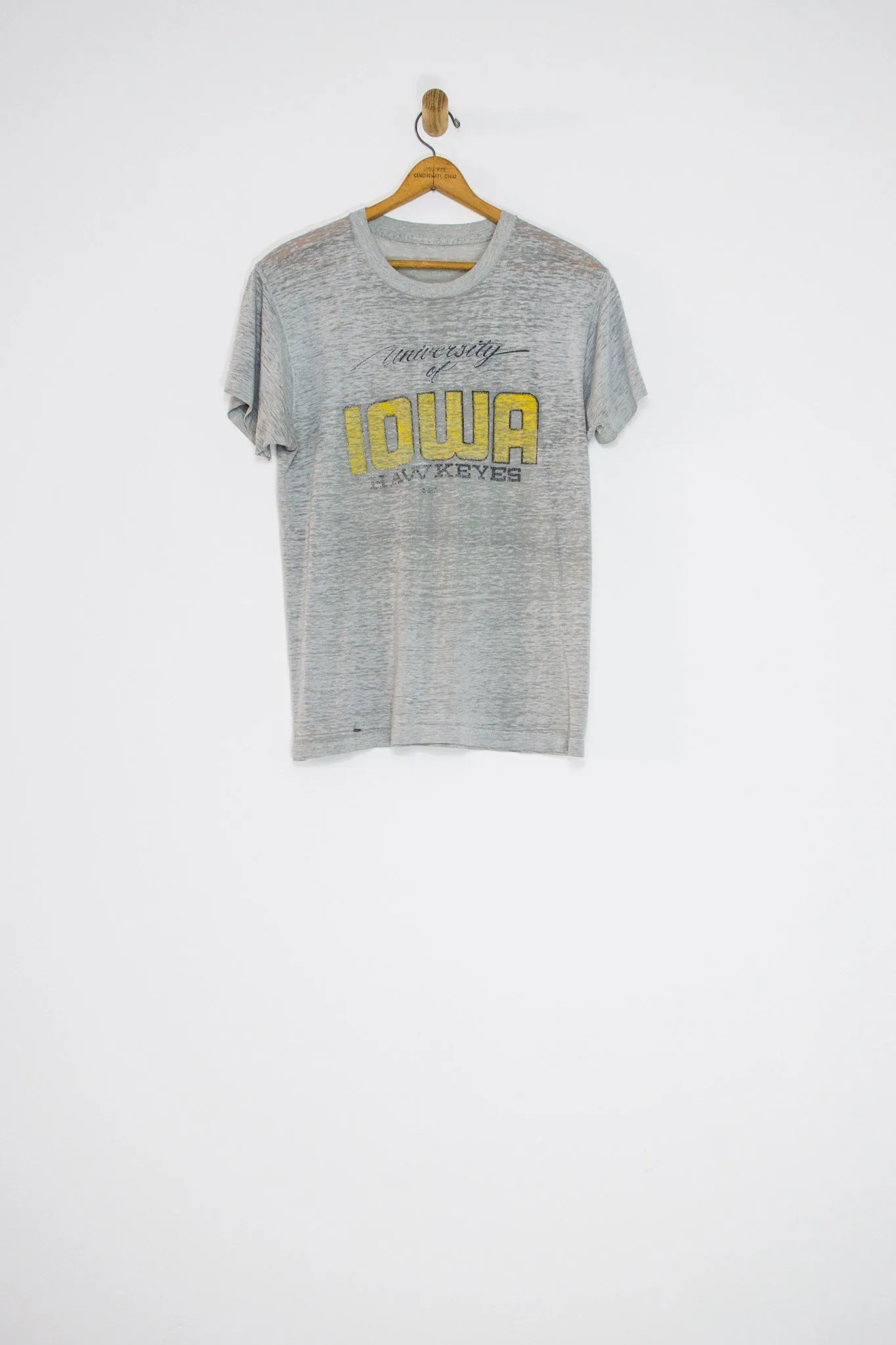 70's/80's THREADBARE UNIVERSITY OF IOWA TEE / MEDIUM