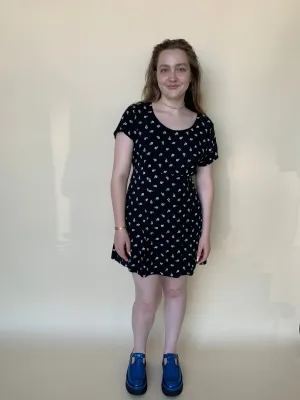 90s flower print mini dress