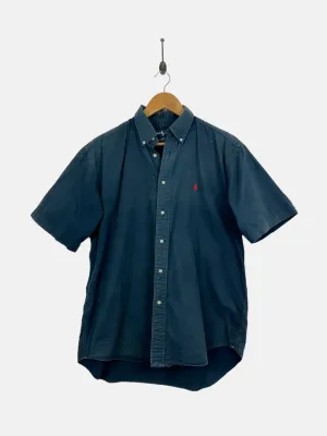 90's Ralph Lauren Embroidered Vintage Short-Sleeve Button Up Shirt Size M-L