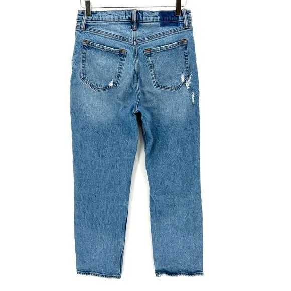 Abercrombie &amp; Fitch Size 27/4 Short The Dad High Rise Jeans Distressed Denim