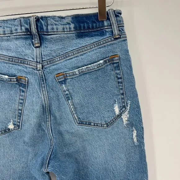 Abercrombie &amp; Fitch Size 27/4 Short The Dad High Rise Jeans Distressed Denim