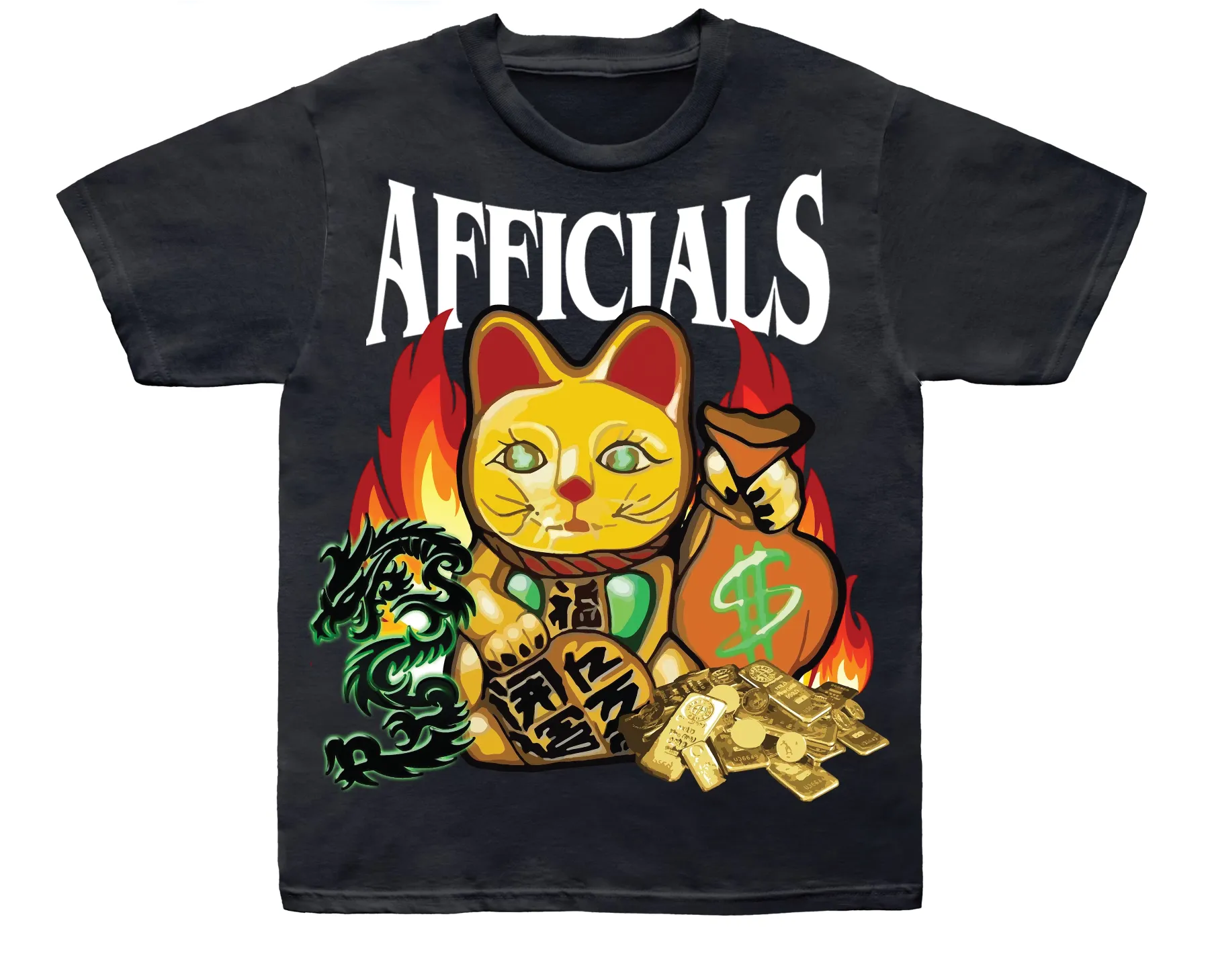 Afficials Money Cat Tee BLACK