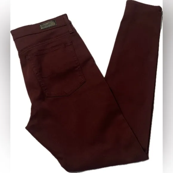 AG Adriano Goldschmied The Farrah Skinny High-rise Jeans Burgundy Women’s 31 New