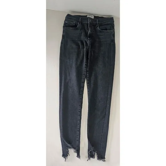 AGOLDE Jeans/ Sophie High Rise Washed Black Distressed Skinny Jeans Size 27