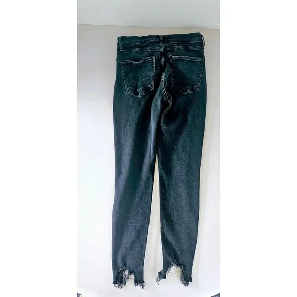 AGOLDE Jeans/ Sophie High Rise Washed Black Distressed Skinny Jeans Size 27