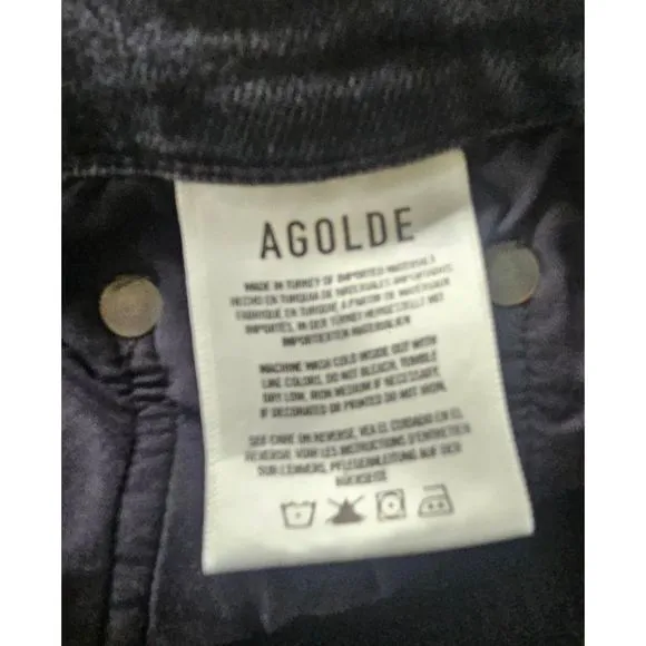 AGOLDE Jeans/ Sophie High Rise Washed Black Distressed Skinny Jeans Size 27