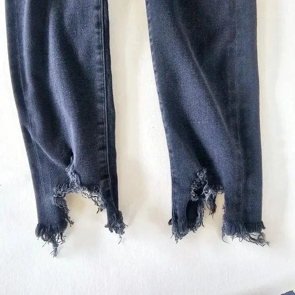 AGOLDE Jeans/ Sophie High Rise Washed Black Distressed Skinny Jeans Size 27