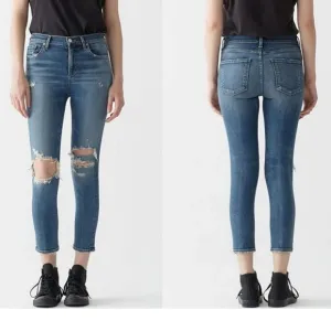 AGOLDE Sophie Distressed High Rise Crop Skinny Jeans