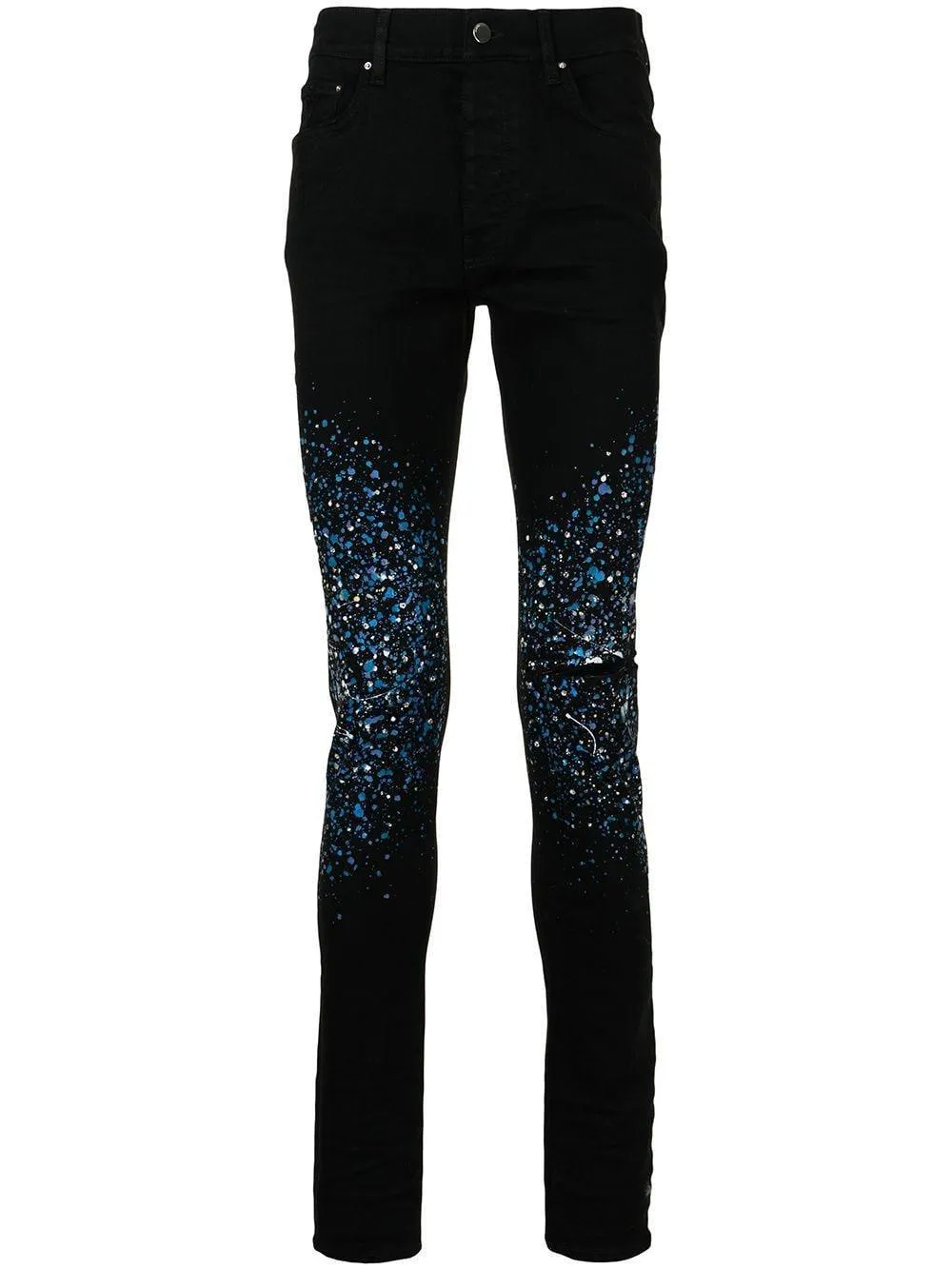 Amiri paint splatter-print skinny-cut jeans