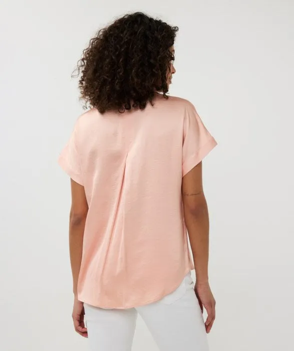 Apricot Satin Blouse