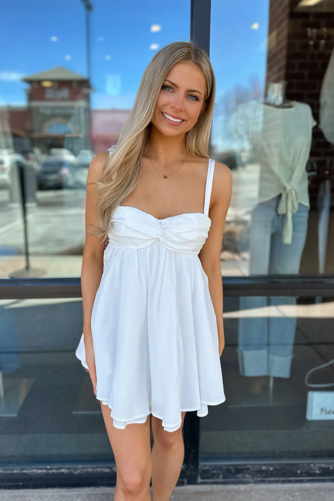 April Mini Dress White