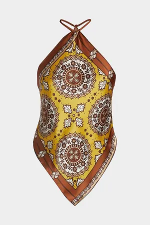 Audrey Cami Top in Scarf Print Yellow