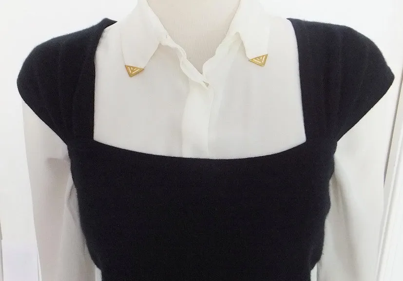 Authentic Chanel Cashmere Cap-sleeve Black Sweater