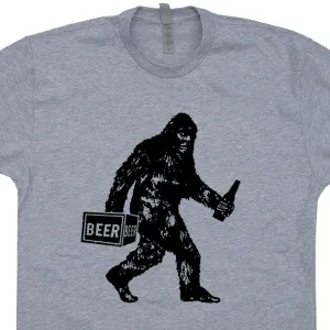 Bigfoot T Shirt Bigfoot Drinking Beer Shirt Funny Sasquatch Shirt