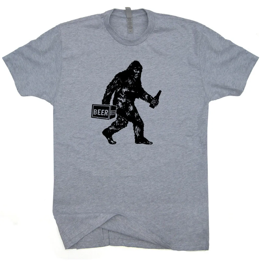 Bigfoot T Shirt Bigfoot Drinking Beer Shirt Funny Sasquatch Shirt