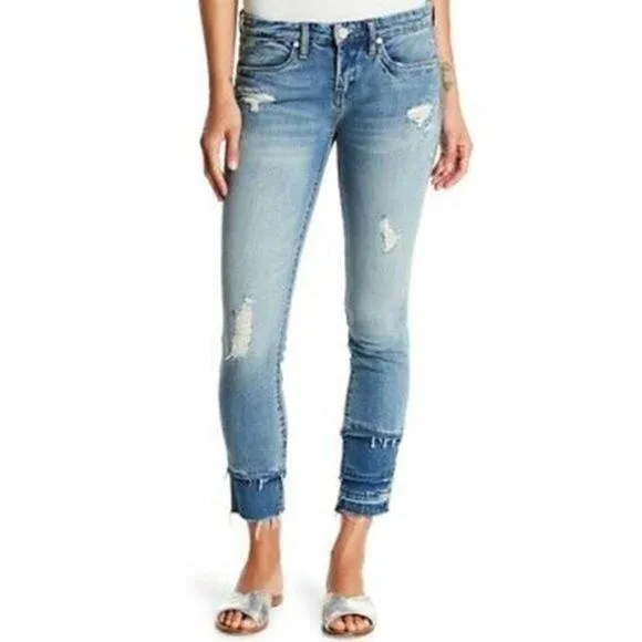 Blank NYC Distressed Raw Hem Skinny Jeans