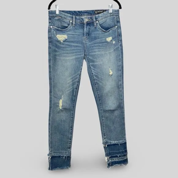 Blank NYC Distressed Raw Hem Skinny Jeans