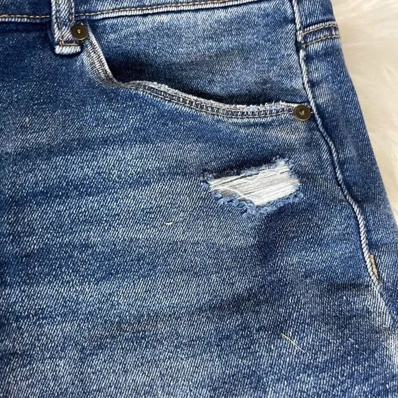 Blank NYC The Madison Crop High Rise Distressed Ripped Jeans Sz 31