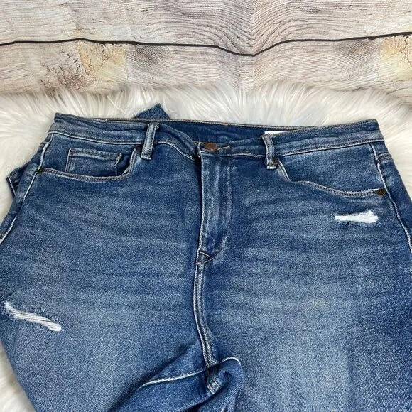 Blank NYC The Madison Crop High Rise Distressed Ripped Jeans Sz 31
