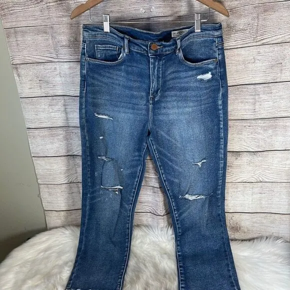 Blank NYC The Madison Crop High Rise Distressed Ripped Jeans Sz 31