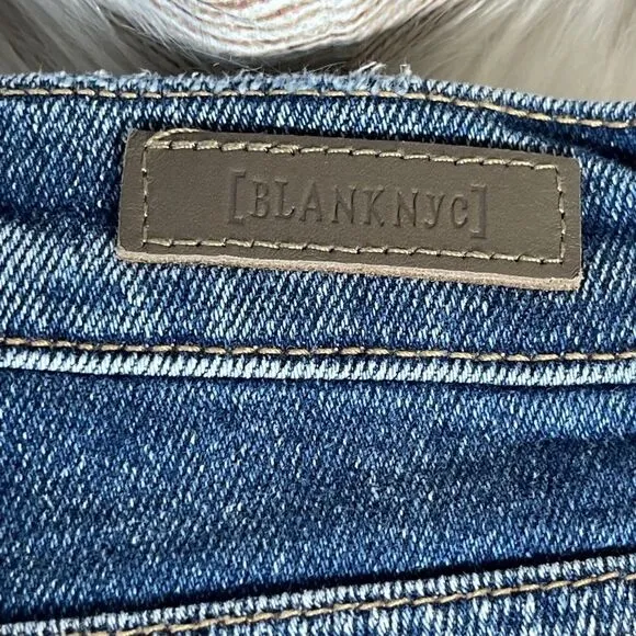 Blank NYC The Madison Crop High Rise Distressed Ripped Jeans Sz 31