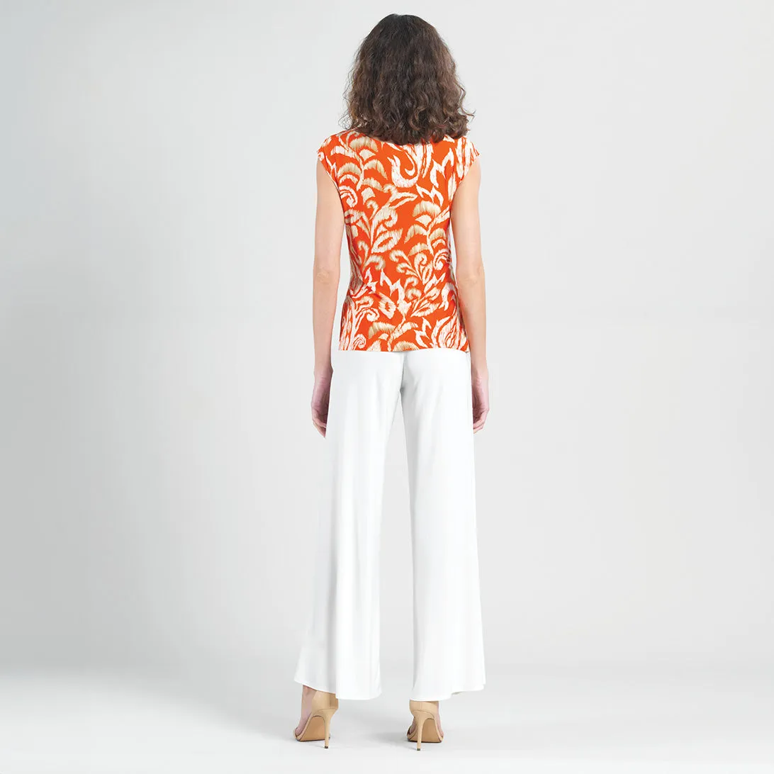Butter Knit - Cap Sleeve Side Tie Top - Paisley Lotus Coral - Final Sale!