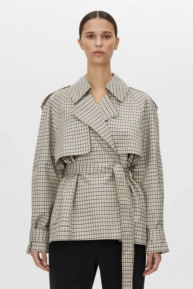 Camilla and Marc | Burdock Check Trench Jacket - Birch Check