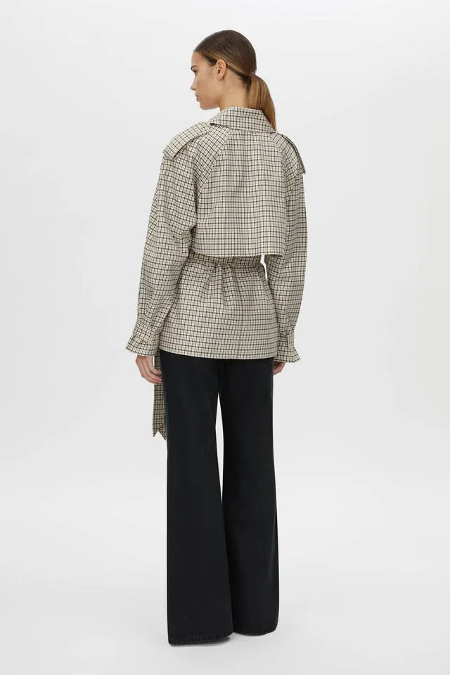 Camilla and Marc | Burdock Check Trench Jacket - Birch Check