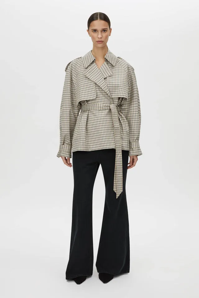 Camilla and Marc | Burdock Check Trench Jacket - Birch Check