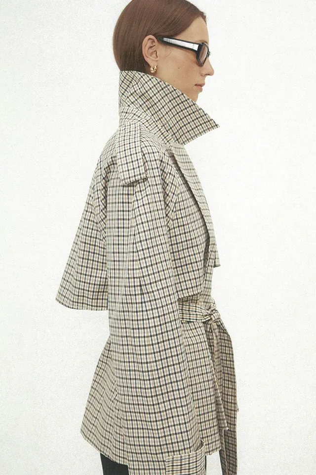 Camilla and Marc | Burdock Check Trench Jacket - Birch Check