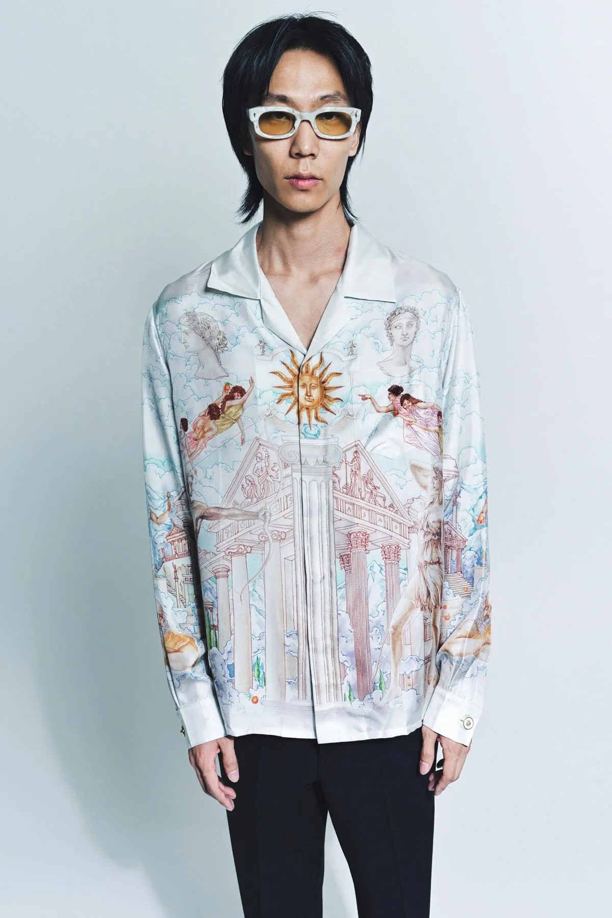CASABLANCA | LE TEMPLE LONG SLEEVE SILK SHIRT