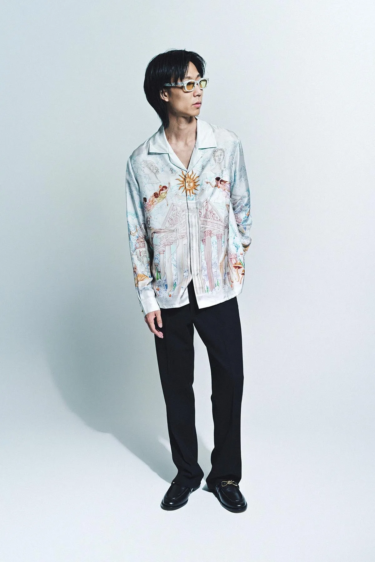 CASABLANCA | LE TEMPLE LONG SLEEVE SILK SHIRT