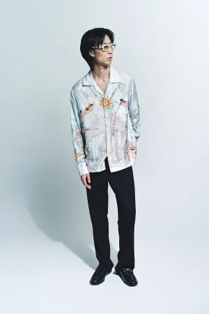 CASABLANCA | LE TEMPLE LONG SLEEVE SILK SHIRT