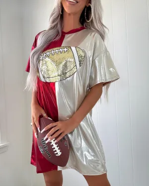 Championship Wear Split Football Dress - Burgundy/Silver