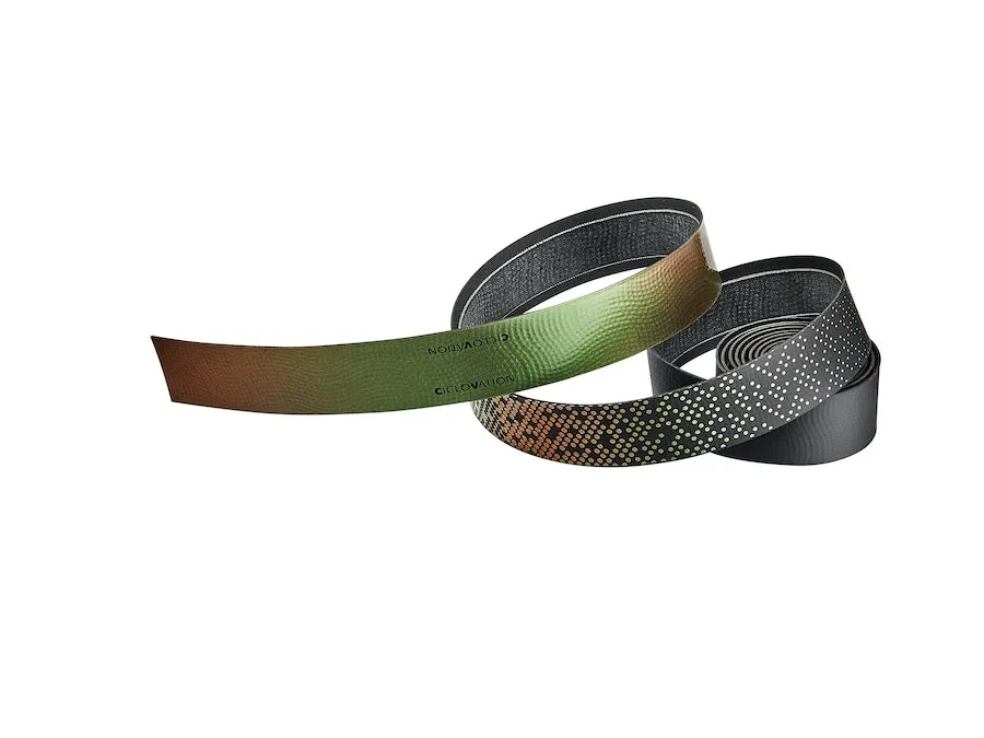 CICLOVATION BAR TAPE PREMIUM LEATHER TOUCH CHAMELEON AMBER GREEN