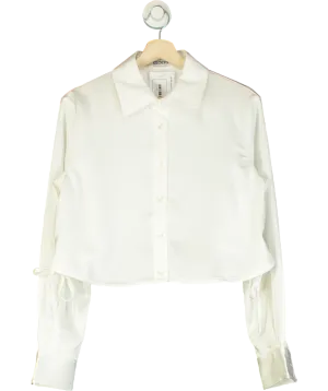 Cloeys White Satin Drawstring Shirt UK S