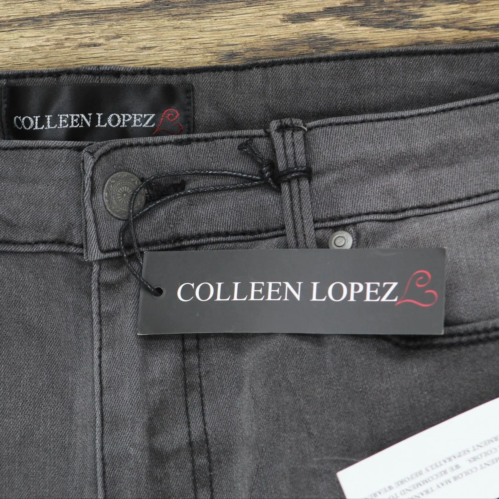 Colleen Lopez Womens Stripe Skinny Jeans 695902 Black 12