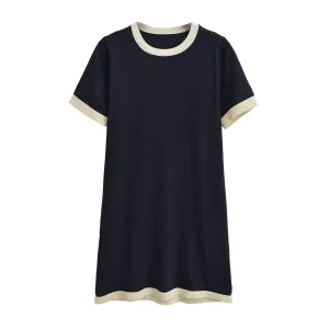 Contrast Trim Tee Mini Dress