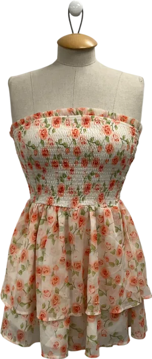 Cream Bandeau Mini Dress UK XS