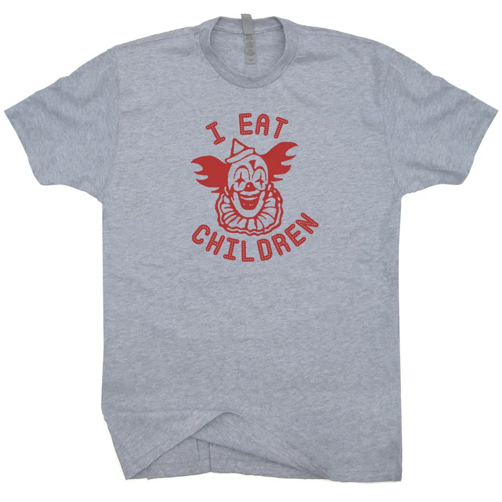 Creepy Clown T Shirt Pennywise The Clown I Eat Children Scary Clown Tee