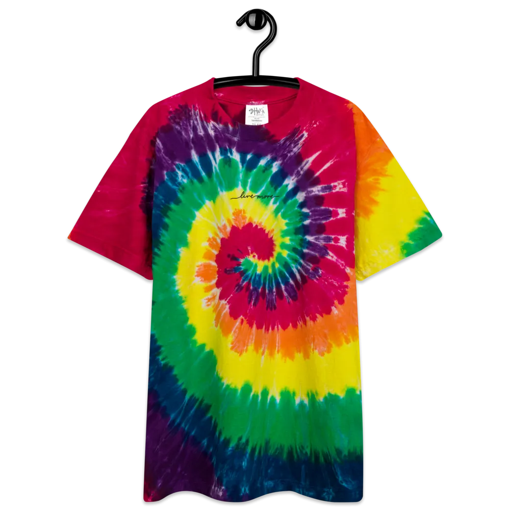 Cursive Live More Oversized tie-dye t-shirt