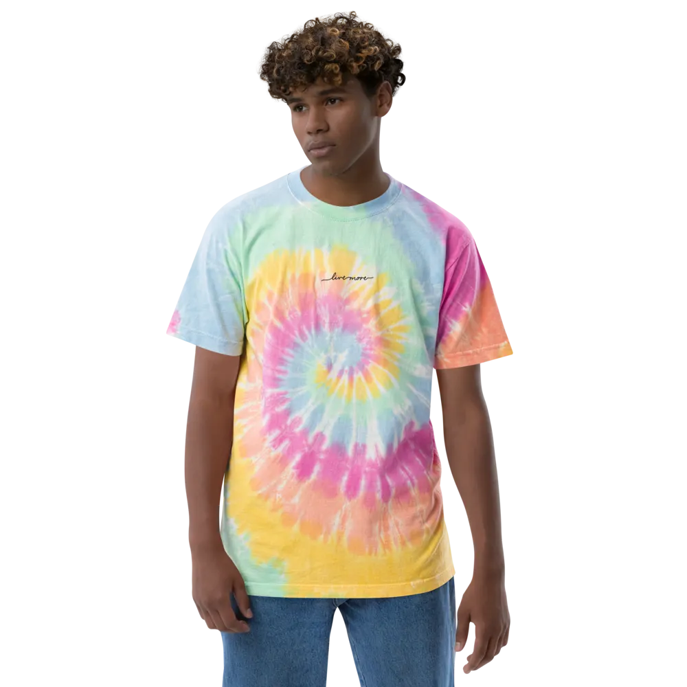 Cursive Live More Oversized tie-dye t-shirt