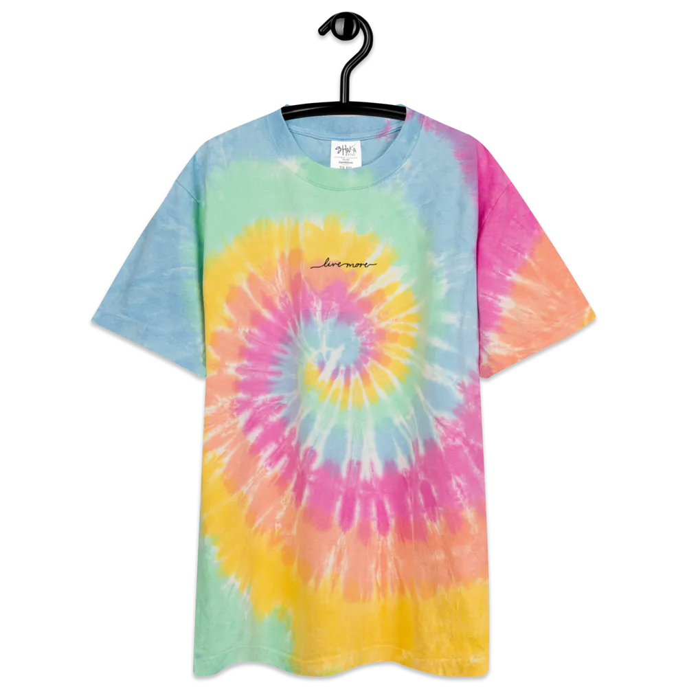 Cursive Live More Oversized tie-dye t-shirt