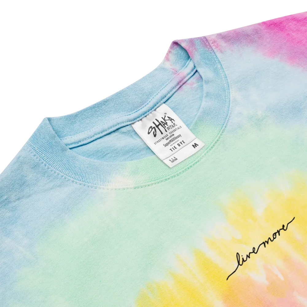 Cursive Live More Oversized tie-dye t-shirt