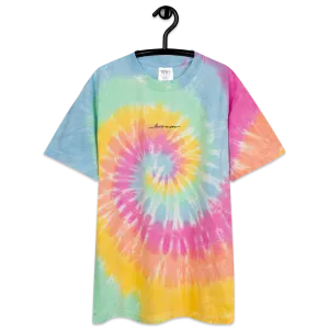 Cursive Live More Oversized tie-dye t-shirt
