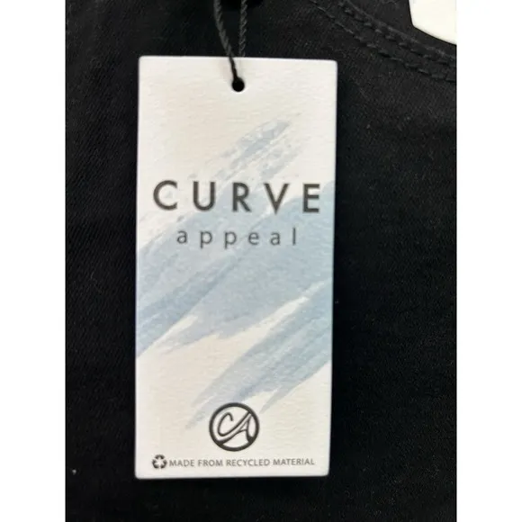 Curve Appeal Women Sz 8/29 Black Jeans Curvy Fit Skinny Stretch Denim Ladies NWT