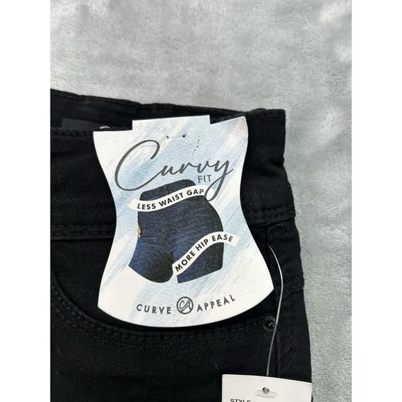Curve Appeal Women Sz 8/29 Black Jeans Curvy Fit Skinny Stretch Denim Ladies NWT